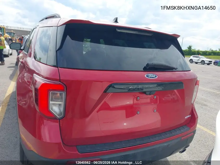 2022 Ford Explorer VIN: 1FMSK8KHXNGA14650 Lot: 12640562