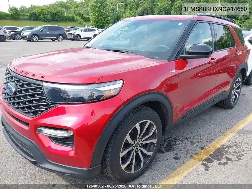2022 Ford Explorer VIN: 1FMSK8KHXNGA14650 Lot: 12640562
