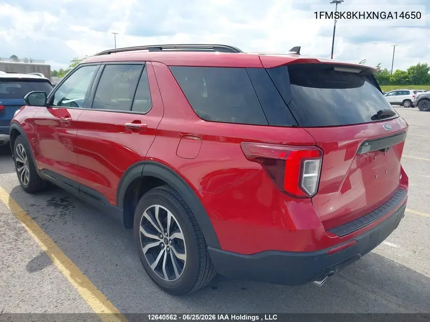 2022 Ford Explorer VIN: 1FMSK8KHXNGA14650 Lot: 12640562