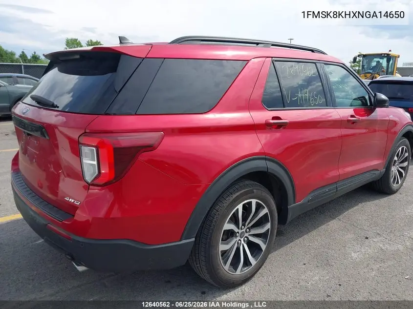 2022 Ford Explorer VIN: 1FMSK8KHXNGA14650 Lot: 12640562