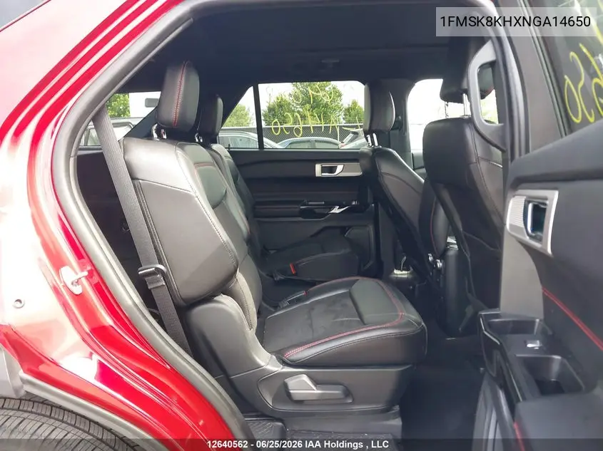 2022 Ford Explorer VIN: 1FMSK8KHXNGA14650 Lot: 12640562