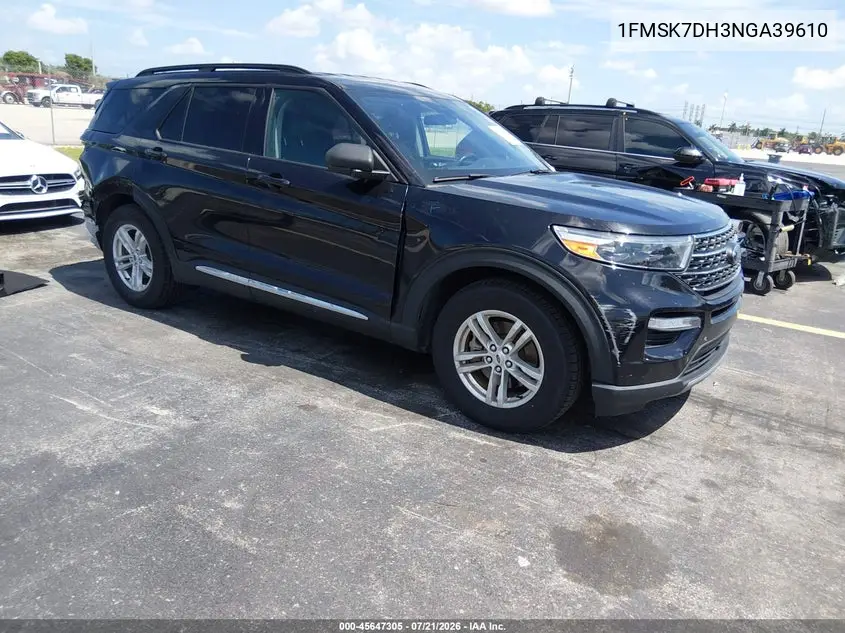 2022 Ford Explorer Xlt VIN: 1FMSK7DH3NGA39610 Lot: 45647305