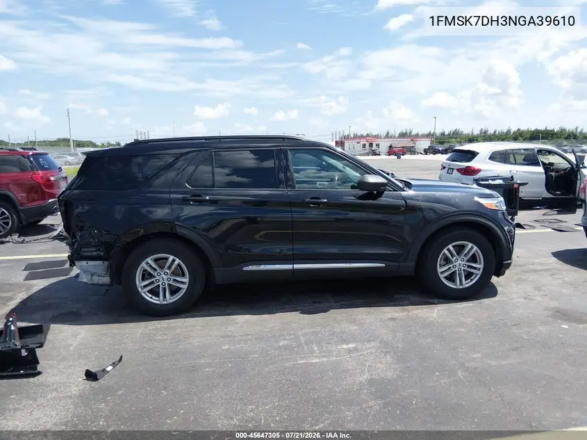 2022 Ford Explorer Xlt VIN: 1FMSK7DH3NGA39610 Lot: 45647305