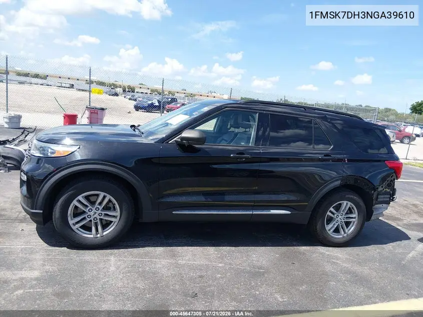2022 Ford Explorer Xlt VIN: 1FMSK7DH3NGA39610 Lot: 45647305