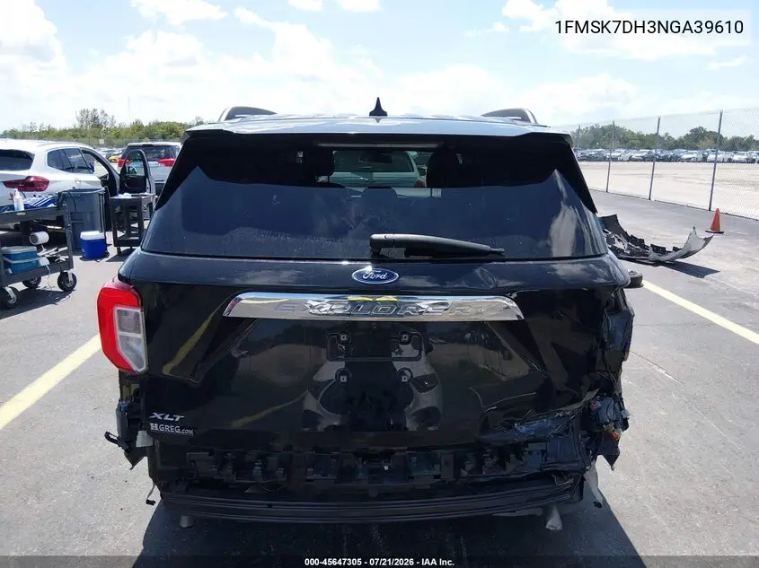 2022 Ford Explorer Xlt VIN: 1FMSK7DH3NGA39610 Lot: 45647305