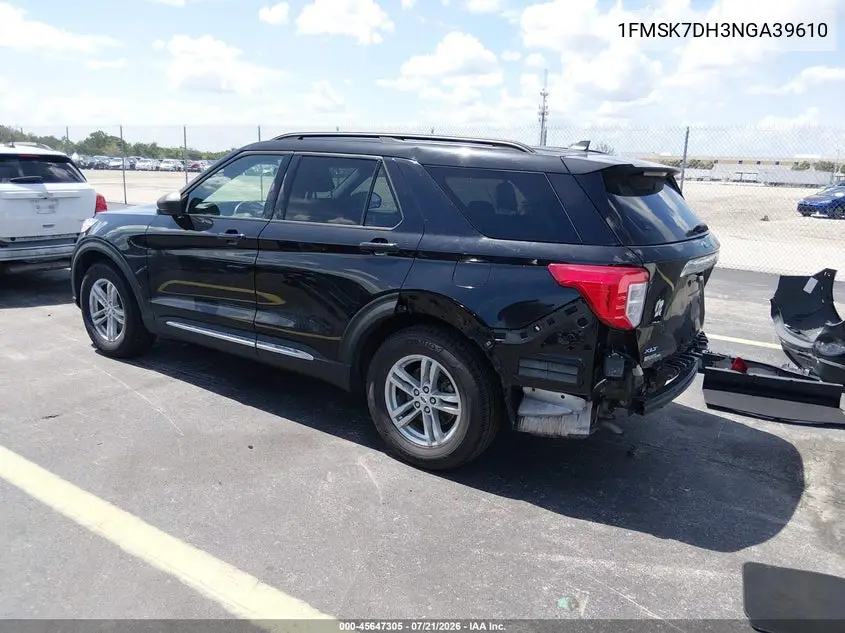 2022 Ford Explorer Xlt VIN: 1FMSK7DH3NGA39610 Lot: 45647305