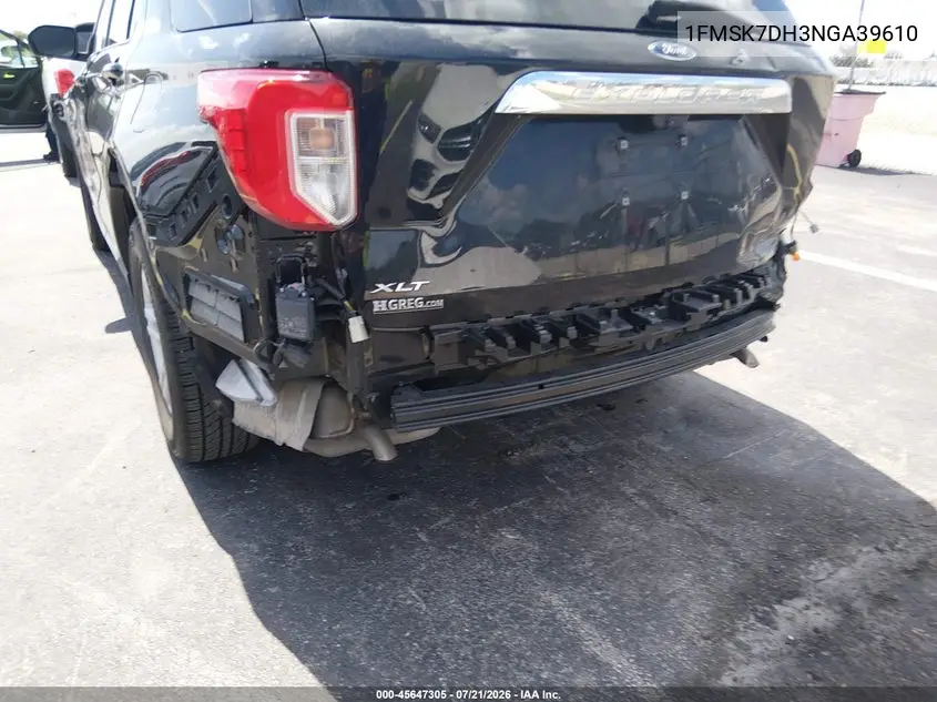 2022 Ford Explorer Xlt VIN: 1FMSK7DH3NGA39610 Lot: 45647305