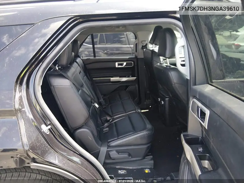 2022 Ford Explorer Xlt VIN: 1FMSK7DH3NGA39610 Lot: 45647305