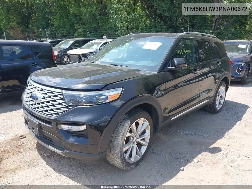 2023 Ford Explorer Platinum VIN: 1FM5K8HW3PNA00672 Lot: 45531006