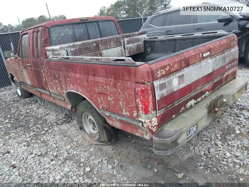 1FTEX15N0MKA10727 1991 Ford F150