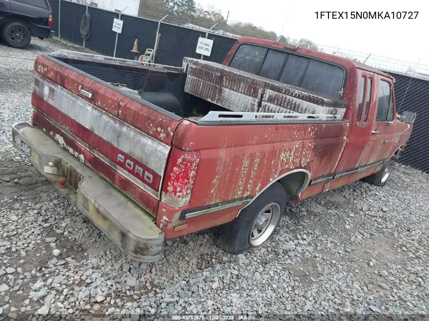 1FTEX15N0MKA10727 1991 Ford F150
