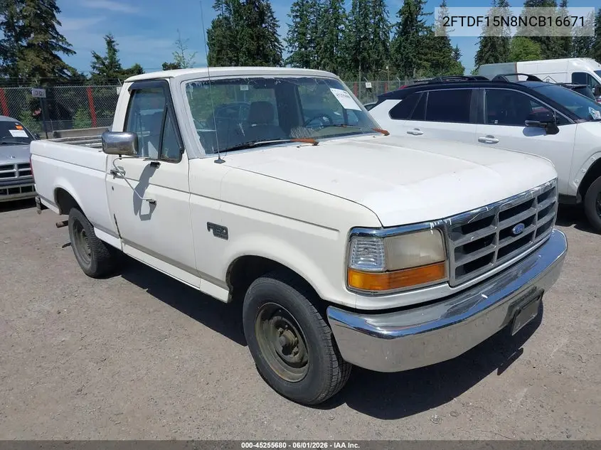 1992 Ford F150 VIN: 2FTDF15N8NCB16671 Lot: 45255680