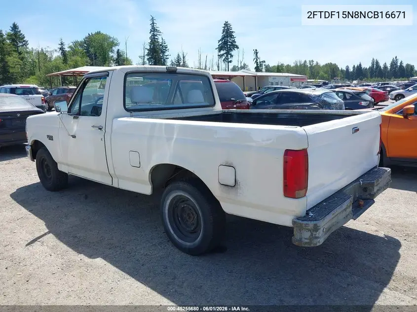 1992 Ford F150 VIN: 2FTDF15N8NCB16671 Lot: 45255680
