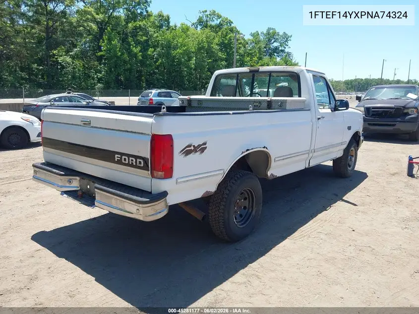1993 Ford F150 VIN: 1FTEF14YXPNA74324 Lot: 45281177