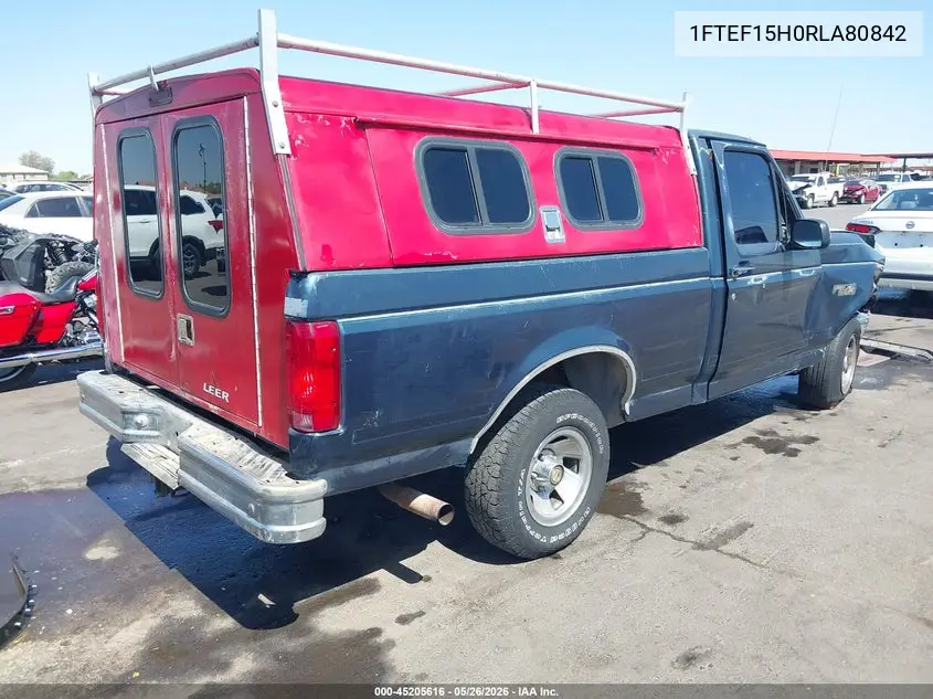 1994 Ford F150 VIN: 1FTEF15H0RLA80842 Lot: 45205616