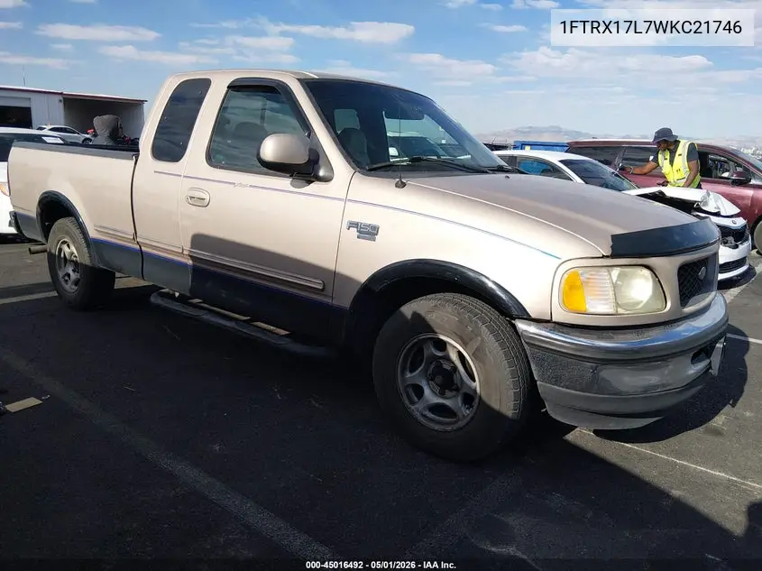 1998 Ford F-150 Lariat/Xl/Xlt VIN: 1FTRX17L7WKC21746 Lot: 45016492