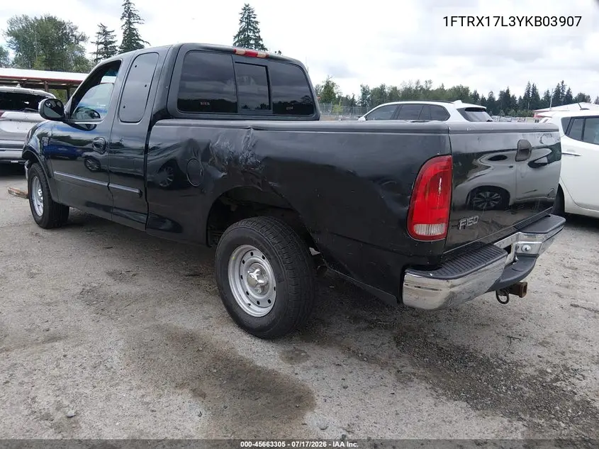 2000 Ford F-150 Lariat/Work Series/Xl/Xlt VIN: 1FTRX17L3YKB03907 Lot: 45663305