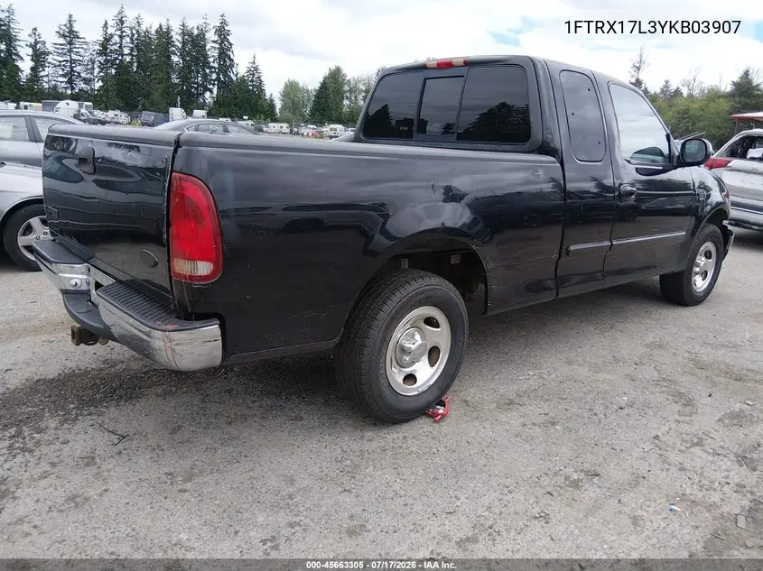 2000 Ford F-150 Lariat/Work Series/Xl/Xlt VIN: 1FTRX17L3YKB03907 Lot: 45663305