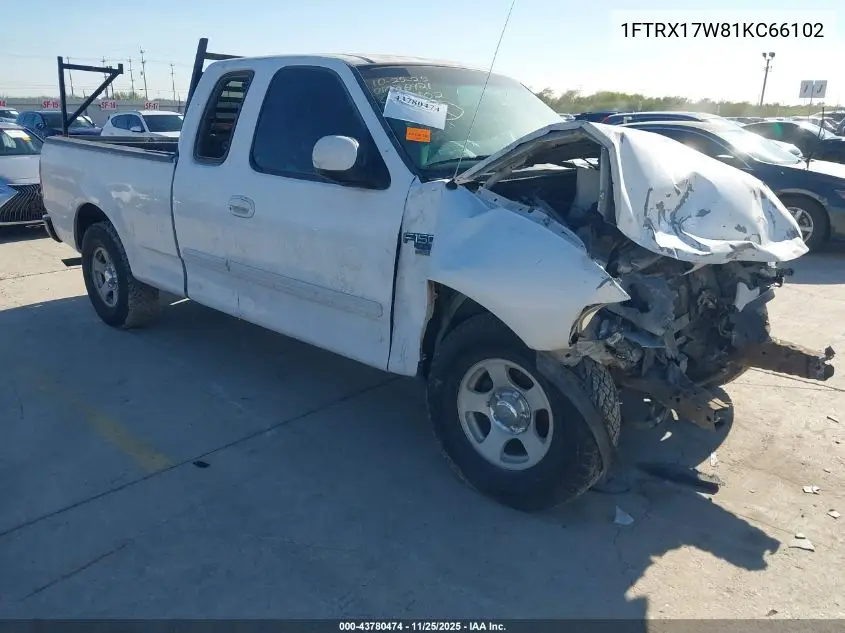 1FTRX17W81KC66102 2001 Ford F-150 Lariat/Xl/Xlt