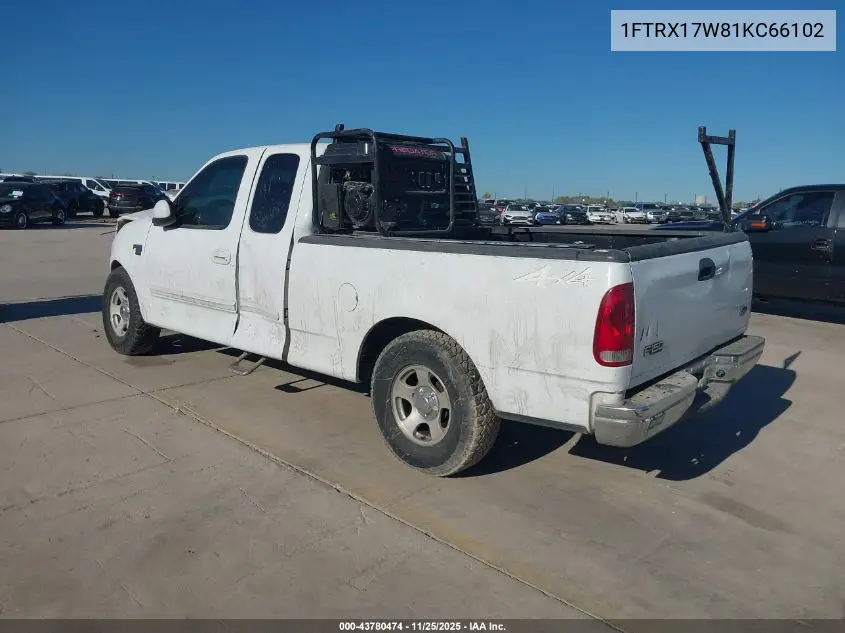 1FTRX17W81KC66102 2001 Ford F-150 Lariat/Xl/Xlt
