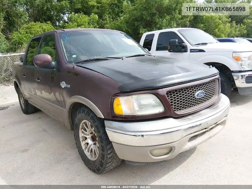 1FTRW07L41KB65898 2001 Ford F-150 Harley-Davidson Edition/King Ranch Edition/Lariat/Xlt