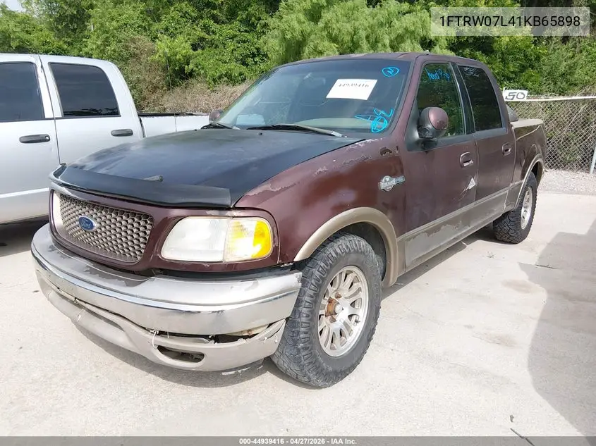 1FTRW07L41KB65898 2001 Ford F-150 Harley-Davidson Edition/King Ranch Edition/Lariat/Xlt