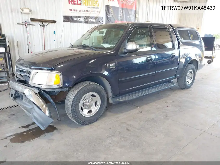 2001 Ford F-150 Harley-Davidson Edition/King Ranch Edition/Lariat/Xlt VIN: 1FTRW07W91KA48439 Lot: 45605257