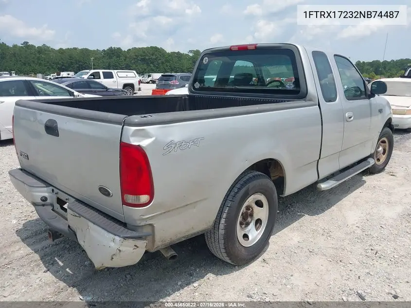 2002 Ford F-150 Xl/Xlt VIN: 1FTRX17232NB74487 Lot: 45650822