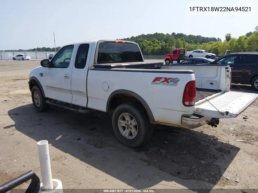 2002 Ford F-150 Lariat/Xl/Xlt VIN: 1FTRX18W22NA94521 Lot: 45671977