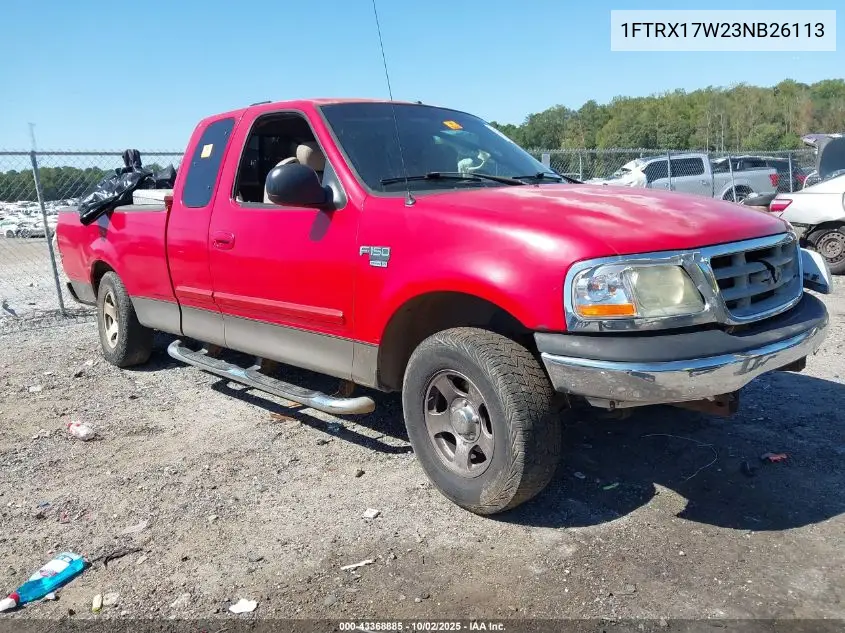 1FTRX17W23NB26113 2003 Ford F-150 Lariat/Xl/Xlt