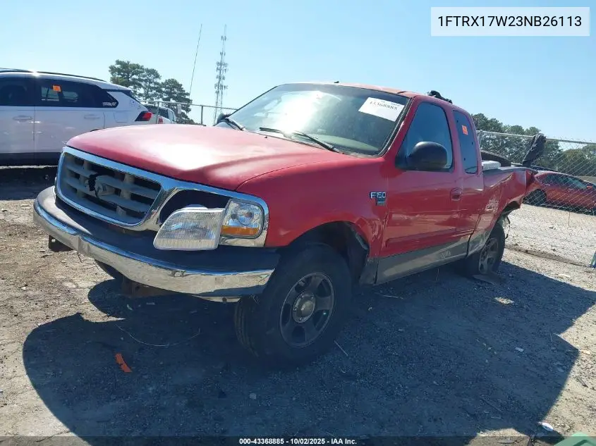 1FTRX17W23NB26113 2003 Ford F-150 Lariat/Xl/Xlt