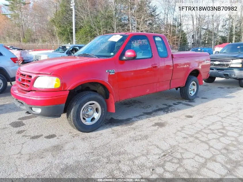 1FTRX18W03NB70982 2003 Ford F-150 Lariat/Xl/Xlt