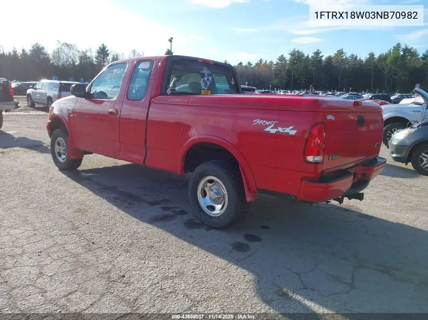1FTRX18W03NB70982 2003 Ford F-150 Lariat/Xl/Xlt
