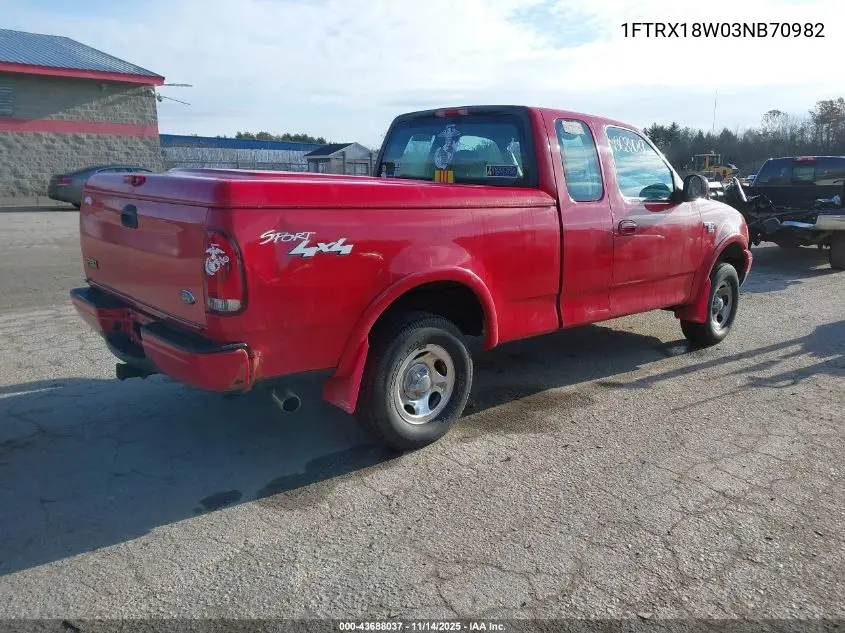 1FTRX18W03NB70982 2003 Ford F-150 Lariat/Xl/Xlt