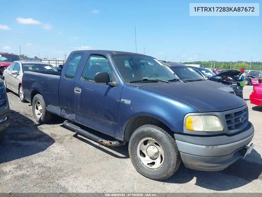 2003 Ford F-150 Xl/Xlt VIN: 1FTRX17283KA87672 Lot: 45638184