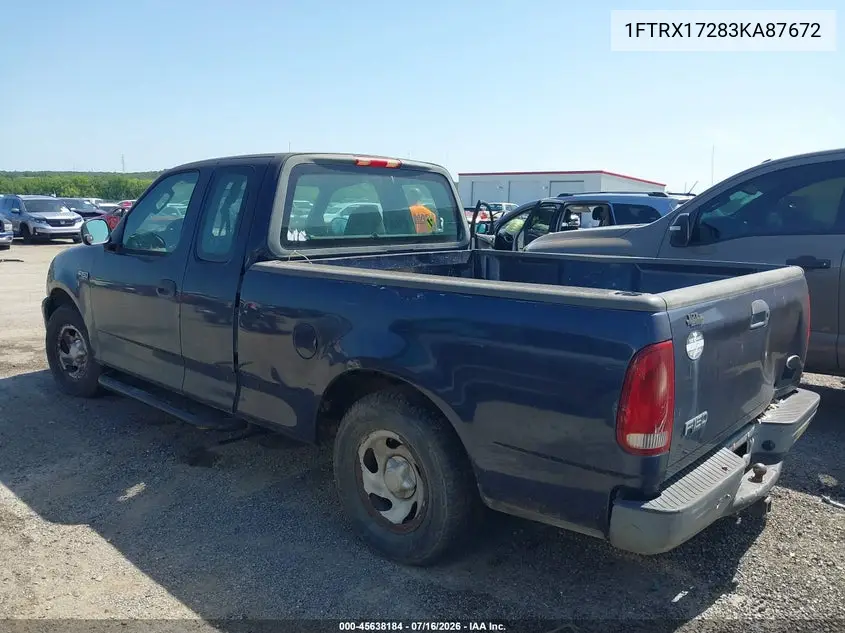 2003 Ford F-150 Xl/Xlt VIN: 1FTRX17283KA87672 Lot: 45638184