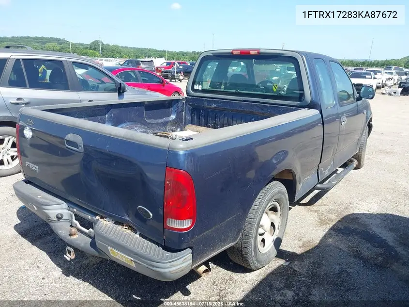 2003 Ford F-150 Xl/Xlt VIN: 1FTRX17283KA87672 Lot: 45638184