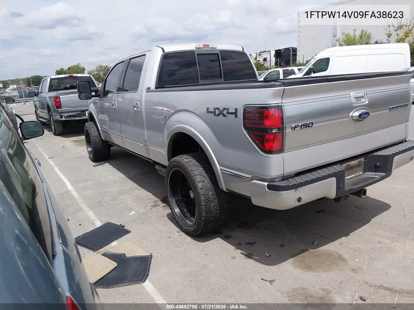 2009 Ford F-150 Fx4/King Ranch/Lariat/Platinum/Xl/Xlt VIN: 1FTPW14V09FA38623 Lot: 45682700
