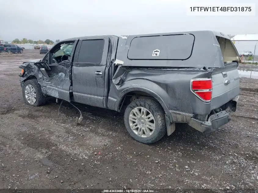 1FTFW1ET4BFD31875 2011 Ford F-150 Platinum