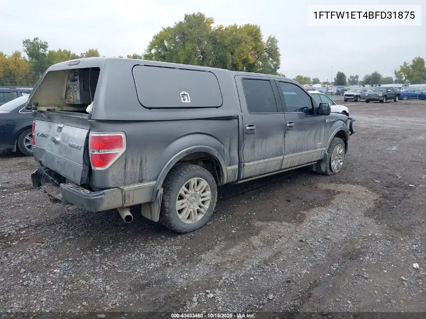 1FTFW1ET4BFD31875 2011 Ford F-150 Platinum