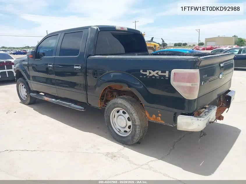 1FTFW1ET0DKD92988 2013 Ford F-150 Xlt
