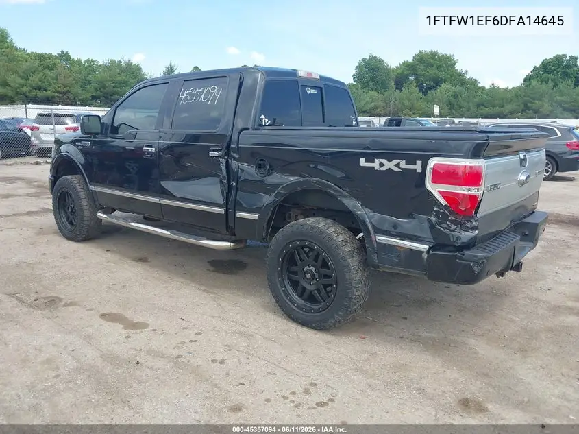 2013 Ford F-150 Platinum VIN: 1FTFW1EF6DFA14645 Lot: 45357094