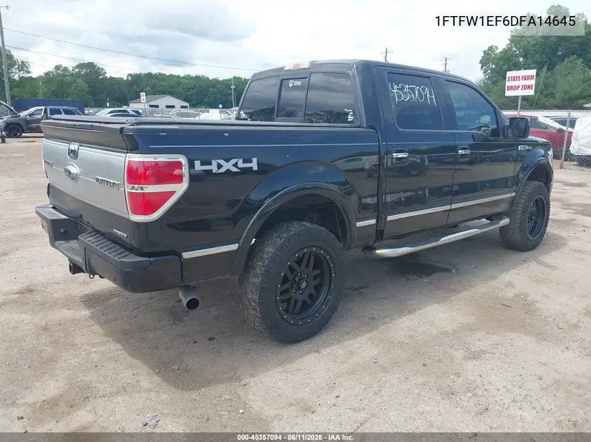 2013 Ford F-150 Platinum VIN: 1FTFW1EF6DFA14645 Lot: 45357094