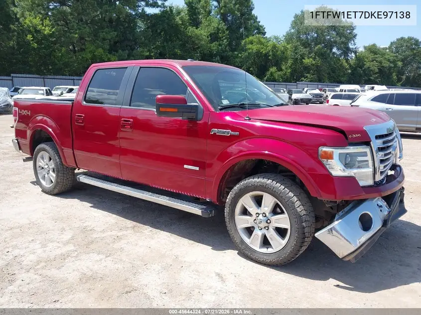 2013 Ford F-150 Lariat VIN: 1FTFW1ET7DKE97138 Lot: 45644324