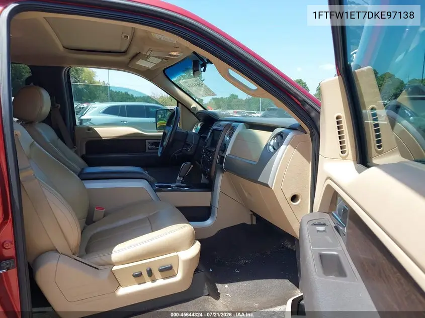 2013 Ford F-150 Lariat VIN: 1FTFW1ET7DKE97138 Lot: 45644324