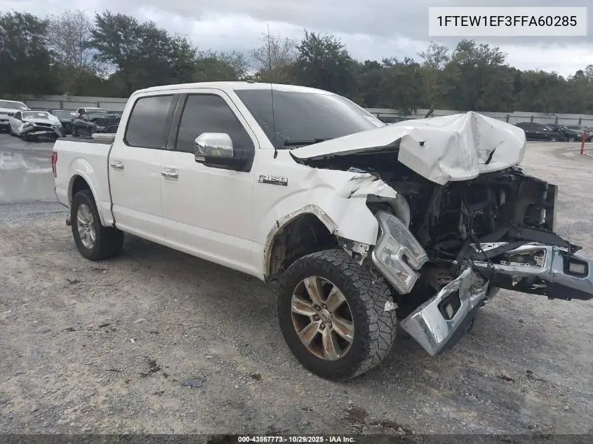 1FTEW1EF3FFA60285 2015 Ford F-150 Lariat