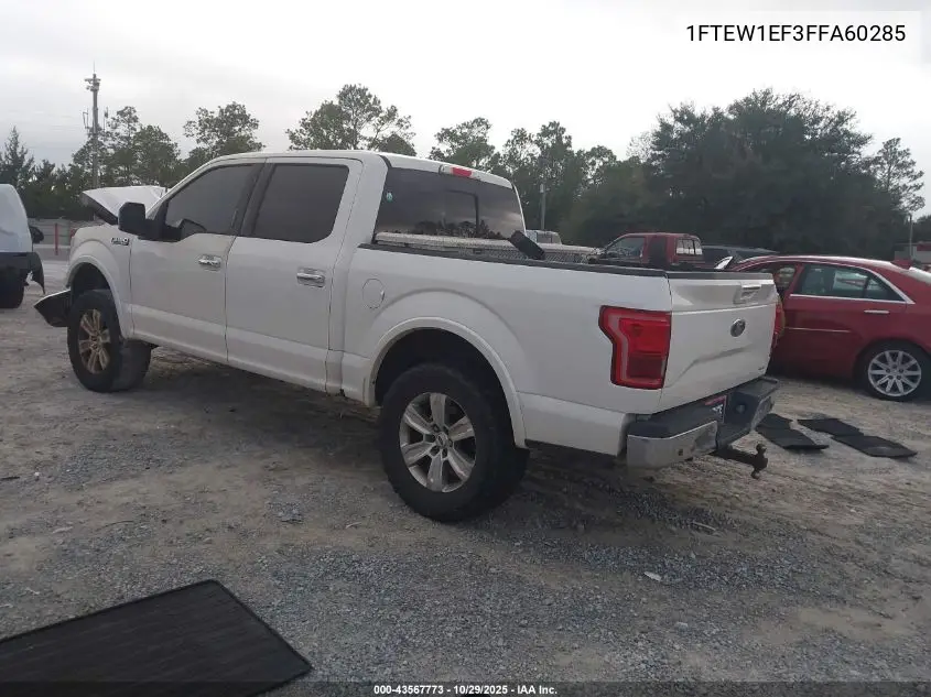 1FTEW1EF3FFA60285 2015 Ford F-150 Lariat