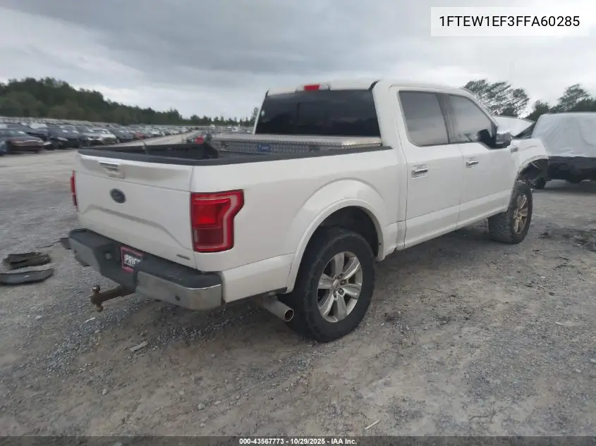 1FTEW1EF3FFA60285 2015 Ford F-150 Lariat