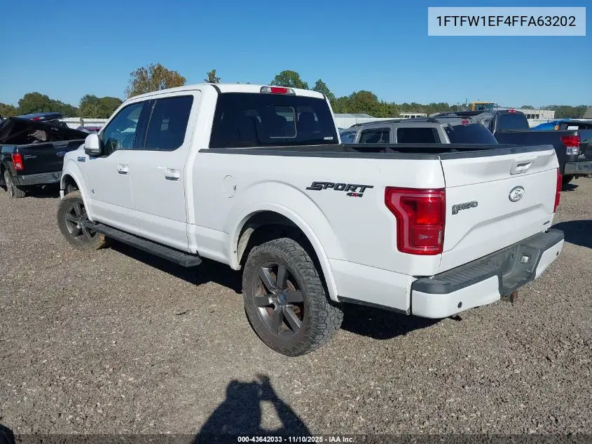 1FTFW1EF4FFA63202 2015 Ford F-150 Lariat