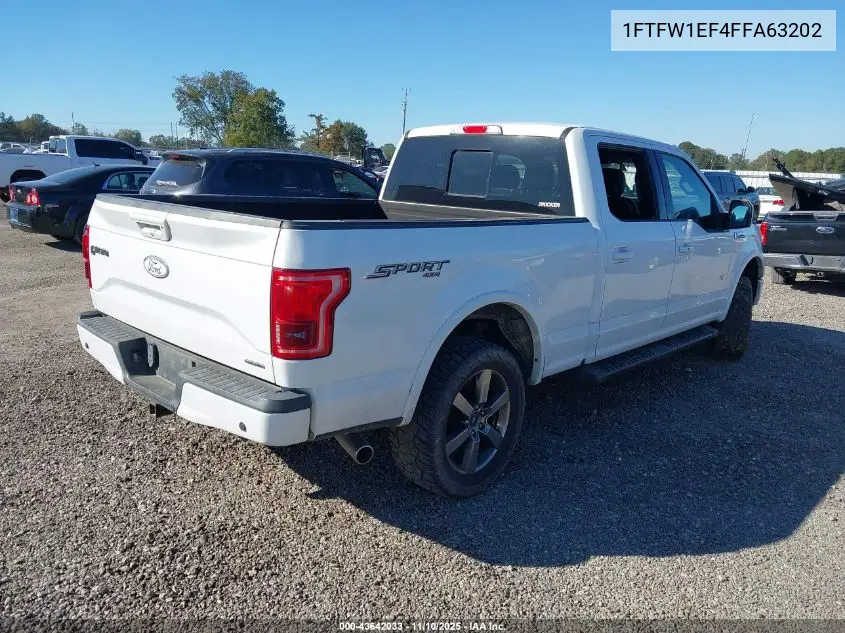 1FTFW1EF4FFA63202 2015 Ford F-150 Lariat